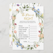 ワイルドフラワーズブライダルシャワー価格は正しいゲーム 招待状 (正面/裏面)