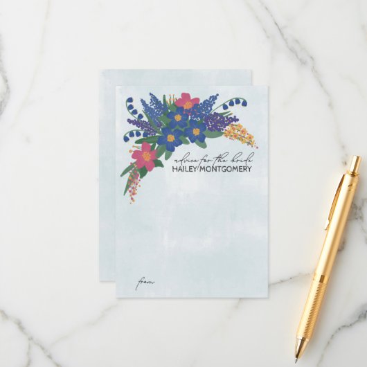 ワイルドフラワーズブライダルシャワー招待アドバイス挿入 アドバイスカード (正面/裏面インサイチュ)