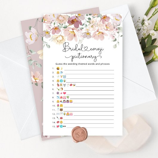 ワイルドフラワーズブライダルシャワー絵文字ゲーム