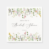 ワイルドフラワーズブライダルシャワー スタンダードカクテルナプキン (正面)