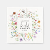 ワイルドフラワーズブライダルシャワー スタンダードカクテルナプキン (正面)