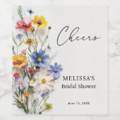 ワイルドフラワーズブライダルシャワー ワインラベル (シングルラベル)