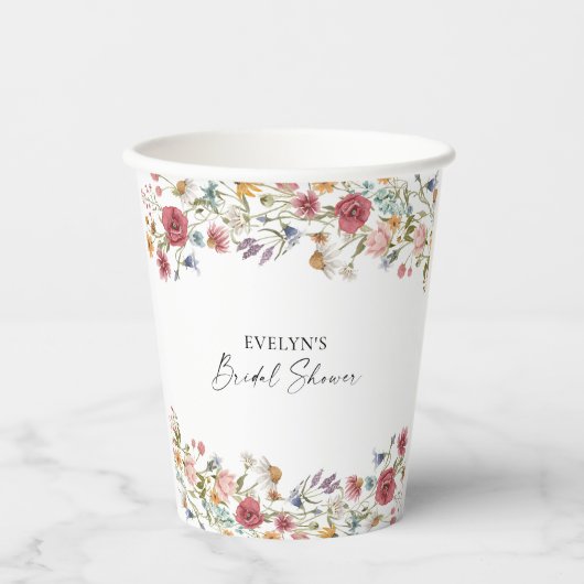 ワイルドフラワーズブライダルシャワー 紙コップ (正面)