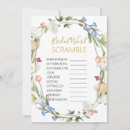 ワイルドフラワーズブライダルワードSCRAMBLEゲーム 招待状