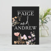 ワイルドフラワーズブラックファームハウス結婚式招待状 招待状 (スタンド正面)