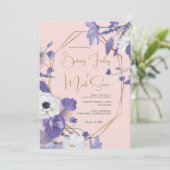 ワイルドフラワーズブ素朴パープル結婚ズ 招待状 (スタンド正面)