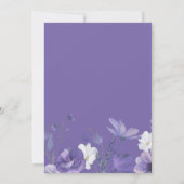 ワイルドフラワーズブ素朴パープル結婚ズ 招待状 (裏面)
