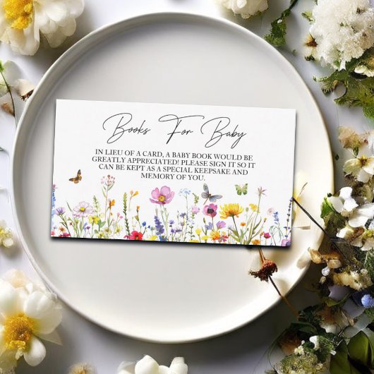 ワイルドフラワーズベビーのブックス蝶ベビーシャワー エンクロージャーカード