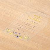 ワイルドフラワーズベビーイン開花ベビーシャワー招待状 アクリル招待状 (レイダウン)