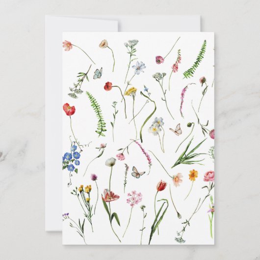 ワイルドフラワーズベビーイン開花ベビーシャワー招待状 招待状 (裏面)