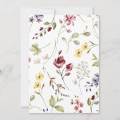 ワイルドフラワーズベビーイン開花ベビーシャワー招待状 招待状 (裏面)