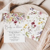 ワイルドフラワーズベビーイン開花ベビーシャワー招待状 招待状