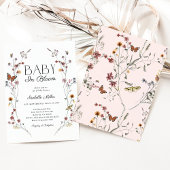 ワイルドフラワーズベビーイン開花ベビーシャワー招待状 招待状