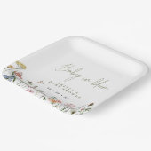 ワイルドフラワーズベビーイン開花ベビーシャワー紙プレート ペーパープレート (傾斜あり)