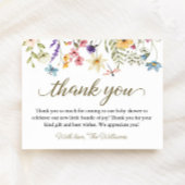 ワイルドフラワーズベビーイン開花ベビーシャワー サンキューカード