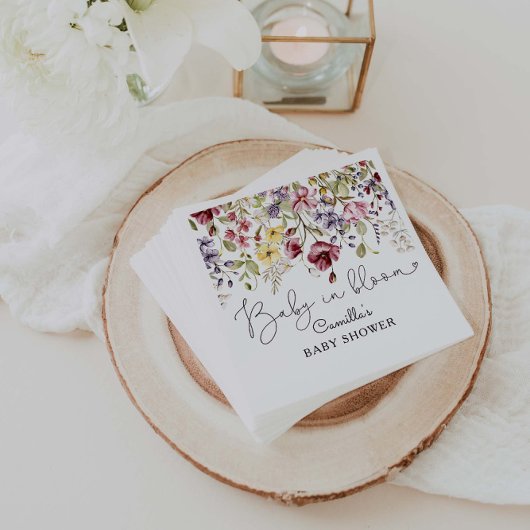 ワイルドフラワーズベビーイン開花ベビーシャワー スタンダードカクテルナプキン