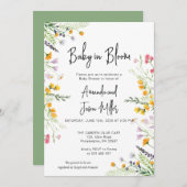 ワイルドフラワーズベビーイン開花ベビーシャワー セーブザデート (正面/裏面)