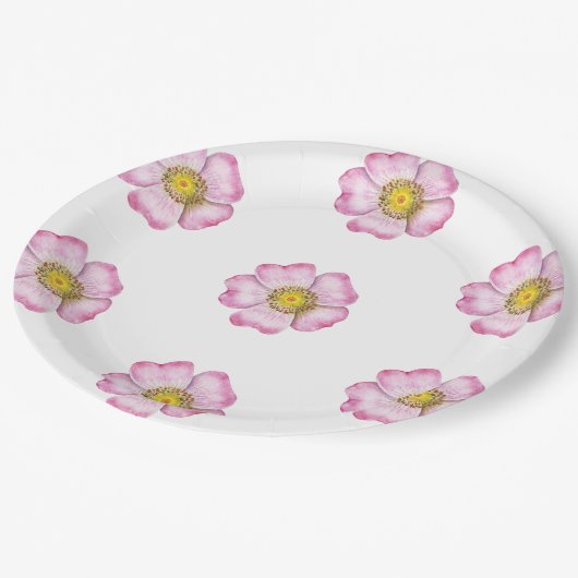 ワイルドフラワーズベビーイン開花ベビーシャワー ペーパープレート (アングル)