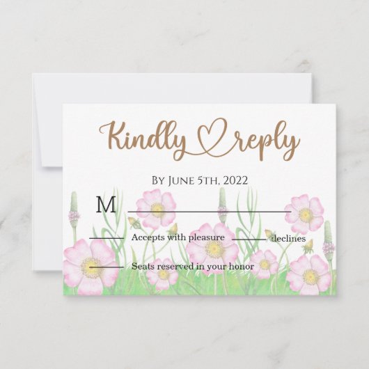 ワイルドフラワーズベビーイン開花ベビーシャワー 出欠カード (正面)