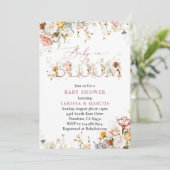 ワイルドフラワーズベビーイン開花ベビーシャワー 招待状 (スタンド正面)
