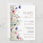 ワイルドフラワーズベビーイン開花ベビーシャワー 招待状 (正面)