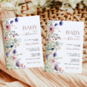 ワイルドフラワーズベビーイン開花ベビーシャワー 招待状