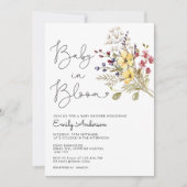 ワイルドフラワーズベビーイン開花ベビーシャワー 招待状 (正面)