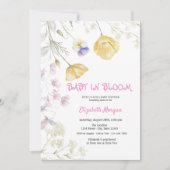 ワイルドフラワーズベビーイン開花ベビーシャワー 招待状 (正面)