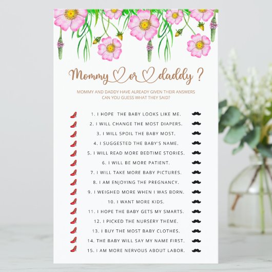 ワイルドフラワーズベビーイン開花ママまたはパパベビーゲーム