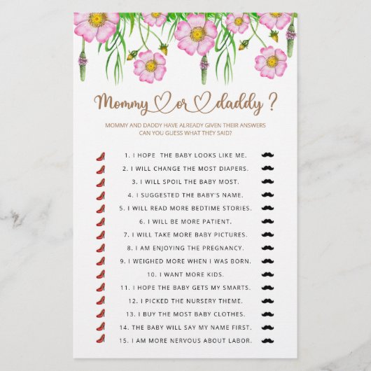 ワイルドフラワーズベビーイン開花ママまたはパパベビーゲーム (正面)