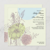 ワイルドフラワーズベビーシャワー招待状 招待状 (正面/裏面)