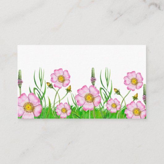 ワイルドフラワーズベビー開花の赤ちゃんシャワーが望み エンクロージャーカード (裏面)