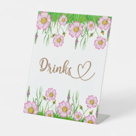 ワイルドフラワーズベビー開花の赤ちゃんシャワーのゲーム台 台座サイン