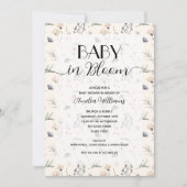 ワイルドフラワーズベビー開花アイボリーシャワーすべて1つ 招待状 (正面)