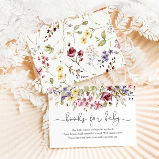 ワイルドフラワーズベビー開花シャワーブックベビー エンクロージャーカード