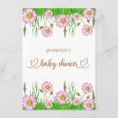 ワイルドフラワーズベビー開花ベビーシャワーメニュー エンクロージャーカード (裏面)