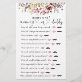 ワイルドフラワーズベビー開花"Guess Who"ゲーム