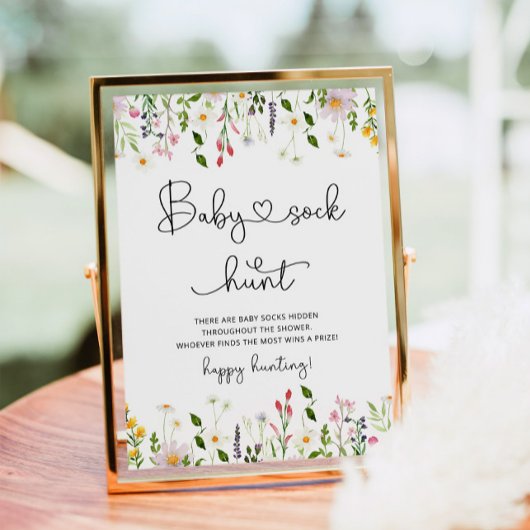 ワイルドフラワーズベビー靴下狩りベビーシャワーポスター ポスター