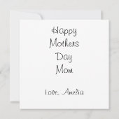 ワイルドフラワーズベージュピンクティール(緑がかった色)マザーズDay Card (裏面)