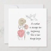 ワイルドフラワーズベージュピンクティール（緑がかった色）マザーズDay Card (正面)