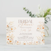 ワイルドフラワーズベージュボホボタニカルブライダルシャワー 招待状 (スタンド正面)