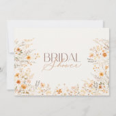 ワイルドフラワーズベージュボホボタニカルブライダルシャワー 招待状 (裏面)