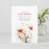 ワイルドフラワーズボエレガントホブライダルシャワー 招待状 (スタンド正面)