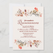 ワイルドフラワーズボタニカルガーデンキンセアニェラ誕生日 招待状 (正面)