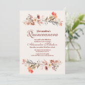 ワイルドフラワーズボタニカルガーデンキンセアニェラ誕生日 招待状 (スタンド正面)