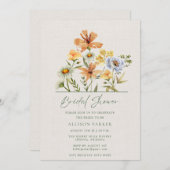 ワイルドフラワーズボタニカルガーデンブライダルシャワー 招待状 (正面/裏面)
