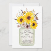 ワイルドフラワーズボタニカルジャーフローラブライダルシャワー 招待状 (正面)