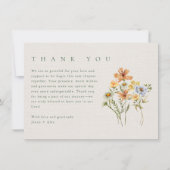 ワイルドフラワーズボタニカル庭園の結婚式写真 サンキューカード (正面)