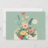 ワイルドフラワーズボタニカル庭園の結婚式花嫁 招待状 (裏面)