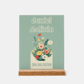 ワイルドフラワーズボタニカル庭園の結婚式 アクリルサイン (正面)